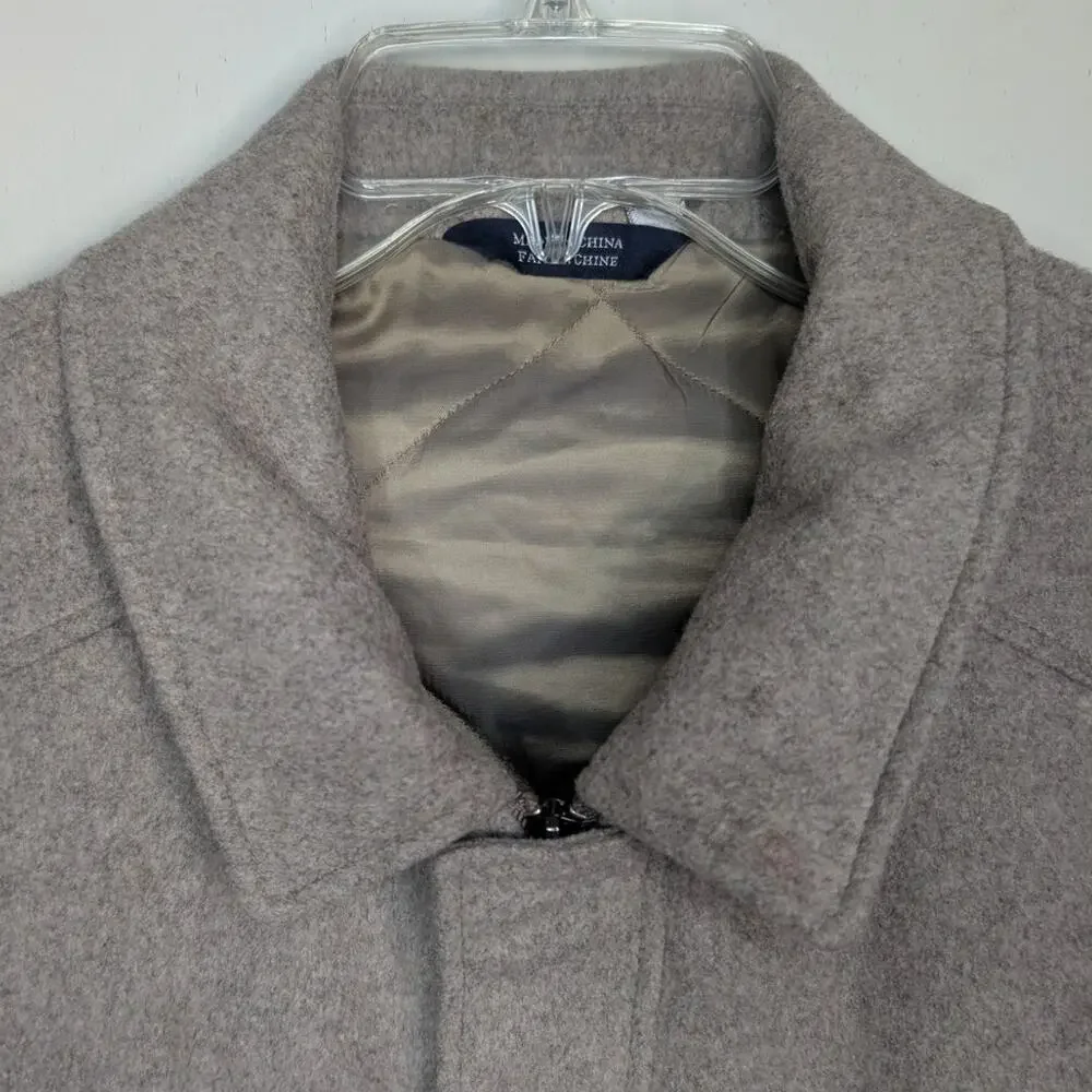 Cardinal of Canada Wool Blend Bomber Jacket In Oatmeal, Size Large